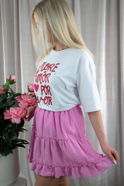 Musselin Stufenrock Lucia rosa