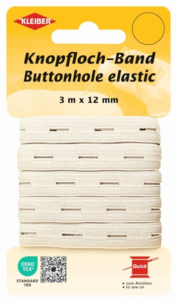 Kleiber Knopfloch-Elastic 12mm weiß