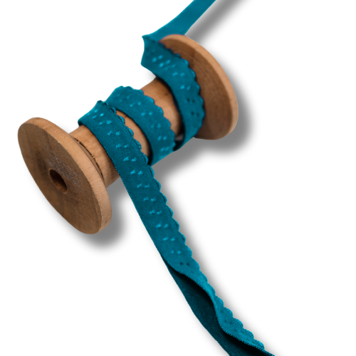 Elastisches Gummi Einfassband 20mm petrol