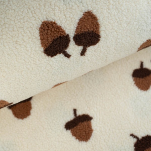 Teddyplüsch Haselnuss natur