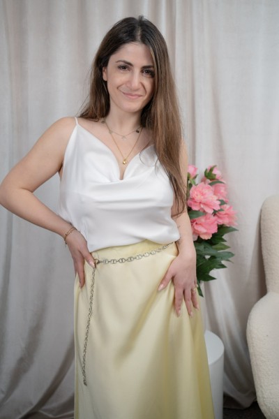 Satinrock Maxirock Martha pastellgelb