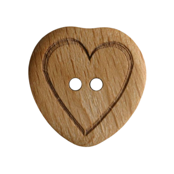Holzknopf Herz 23 mm