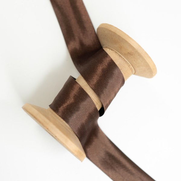 Satin Schrägband 20mm dunkelbraun