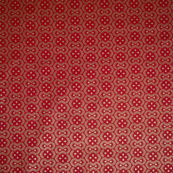 Baumwollwebware Foliendruck Ornamente rot