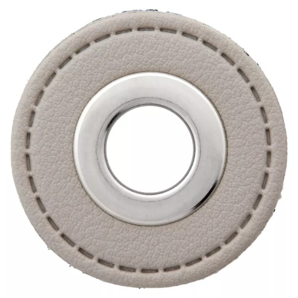 Lederimitat Ösenpatch 32mm hellgrau