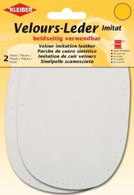 Kleiber 2Stk Velourleder-Imitat Patches Zum Aufnähen ecru
