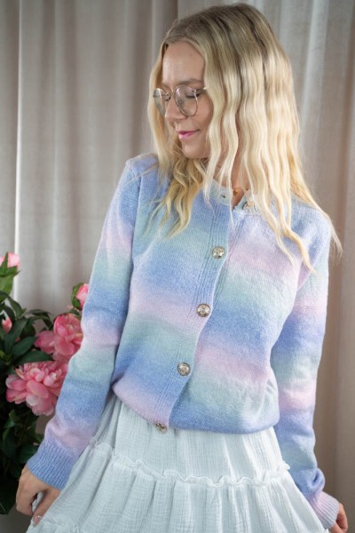 Cardigan Rainbow flieder L/XL