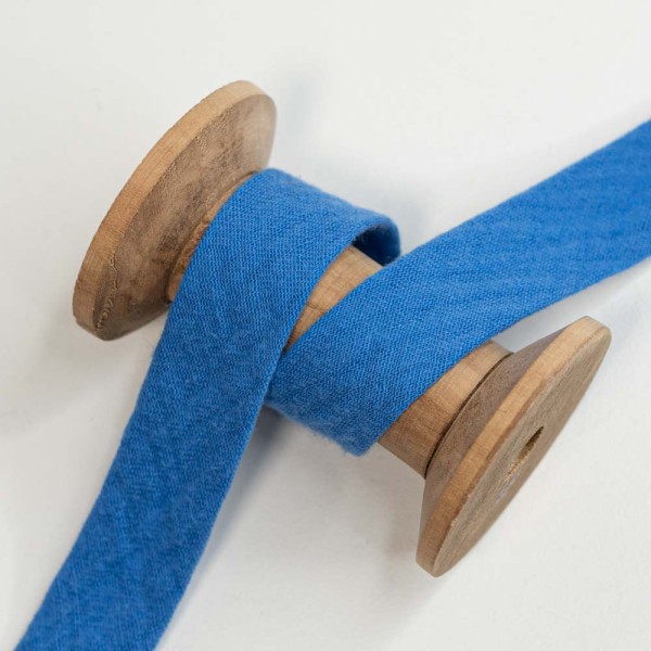 Musselin Schrägband Amelie 20mm mittelblau