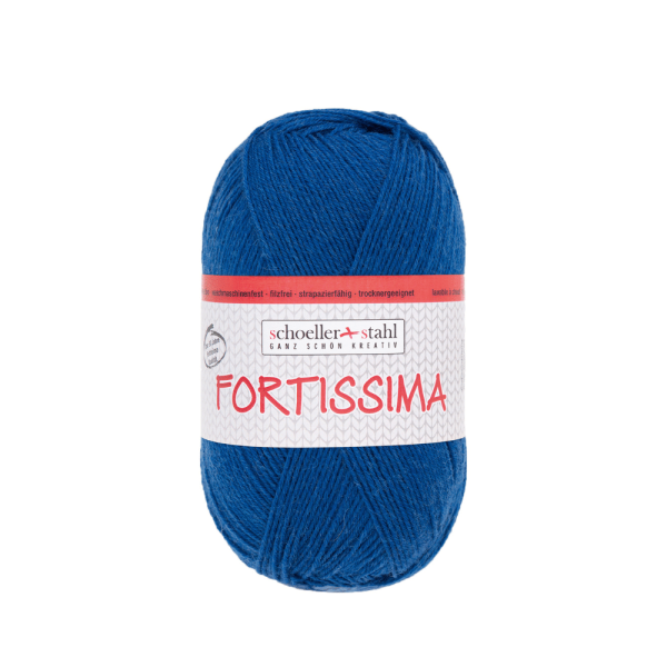 Fortissima 100gr Sockenwolle 4-fädig royalblau