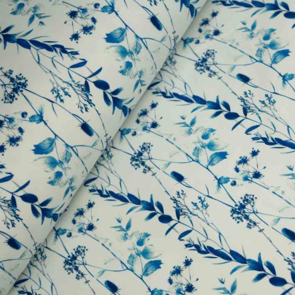 French Terry Sweat Eucalyptus royalblau