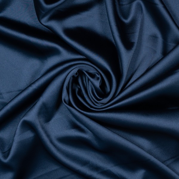 Italienischer Schwerer Festtags Satin Stretch navy