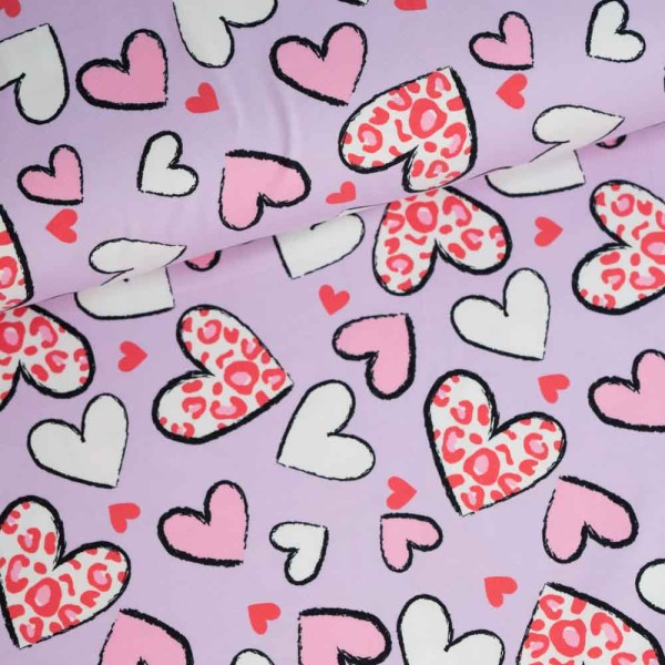 Baumwolljersey Leo Herz flieder