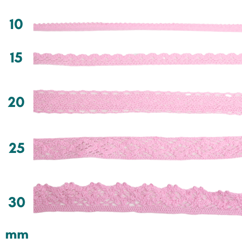Baumwoll Spitzenborte rosa 30mm