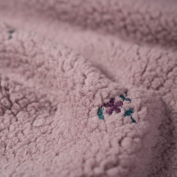 Teddyplüsch bestickt Bouquet mauve