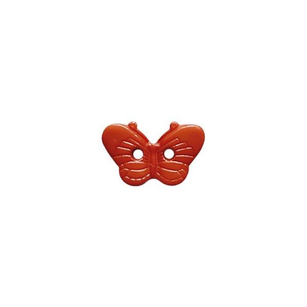Kinderknopf Schmetterling rot 15mm