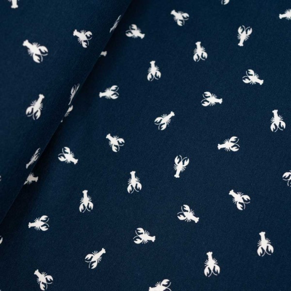 Baumwolljersey kleiner Hummer navy