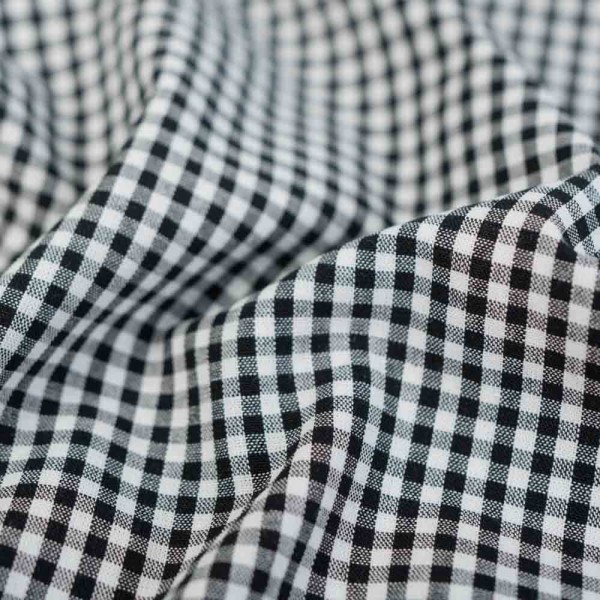 Edle Baumwoll Popeline Karo klein 3mm schwarz