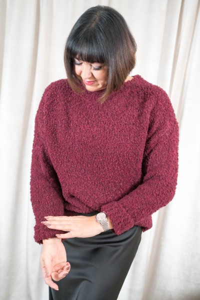 Bouclé Pullover Bea bordeaux