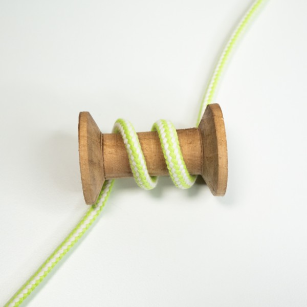 Weiche Kordel 8mm weiß-lime