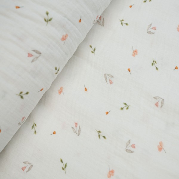 Musselin Double kleine Tulpen ecru