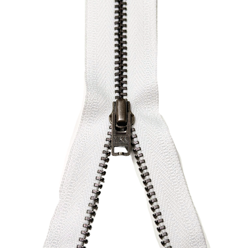 YKK nicht teilbarer Reißverschluss Metall weiß 8cm