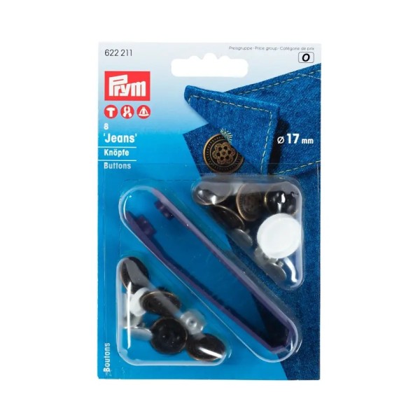 Prym Nähfrei-Jeans-Knöpfe Blume 17mm altmessing