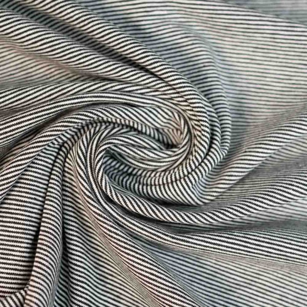 Baumwolljersey Ringelstreifen schwarz