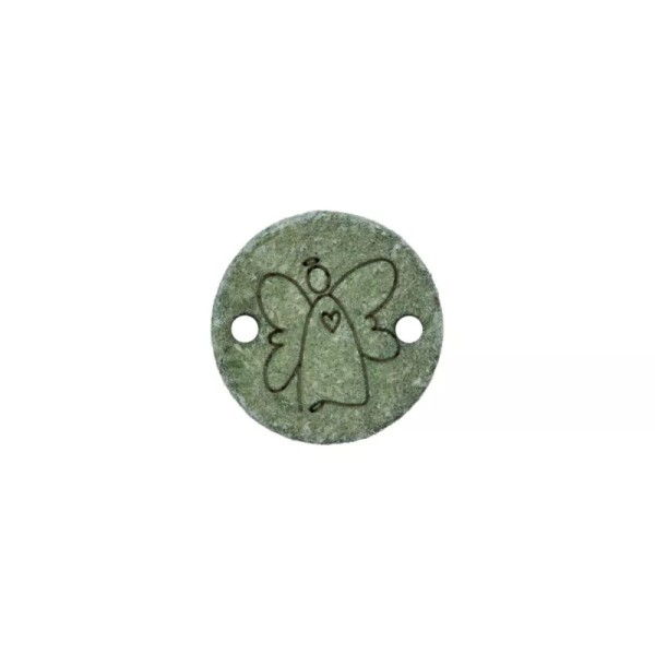 Zierteil Happy Engel mit Herz dunkelgrün 15mm