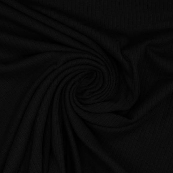 Ripp Baumwolljersey schwarz