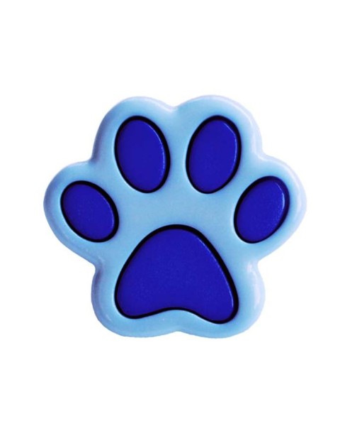 Kinderknopf Pfote blau