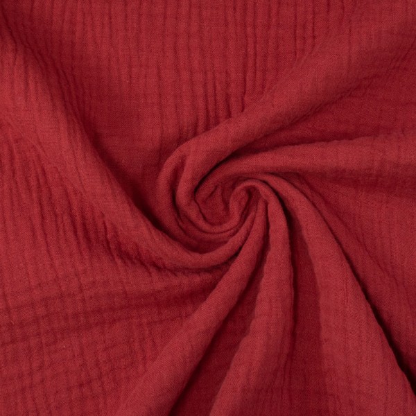 Bio-Musselin Double Gauze UNI dunkelrot
