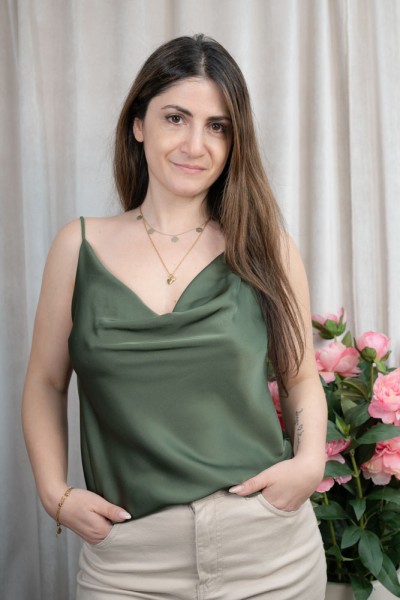 Satin Top Elegance khaki