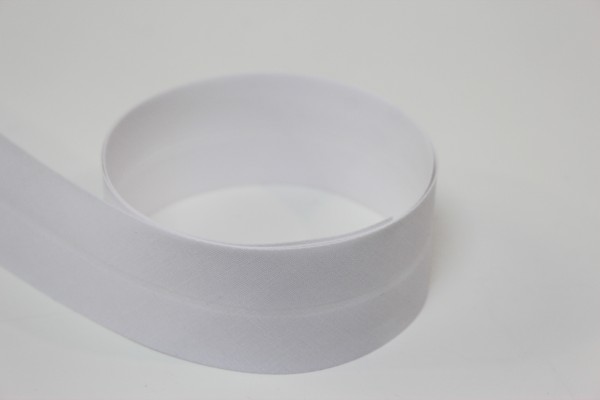 Schrägband 2cm oder 4cm breit vorgefalzt weiß 40mm