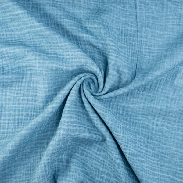 Musselin Double Gauze Vintage jeansblau