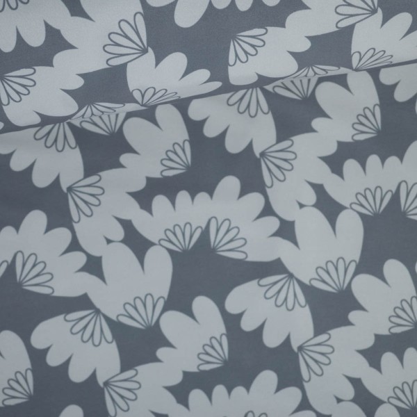 Softshell Blumen grau
