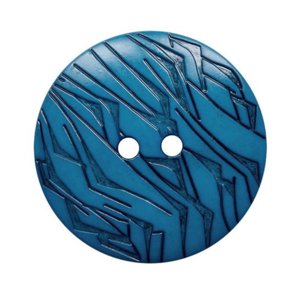 Modeknopf Gemustert 23 mm jeansblau