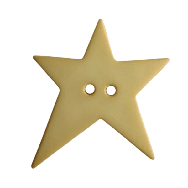 Stern-Knopf asymmetrisch 15mm senfgelb hell