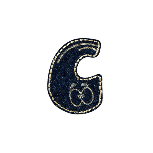 Applikation Jeans Buchstabe C