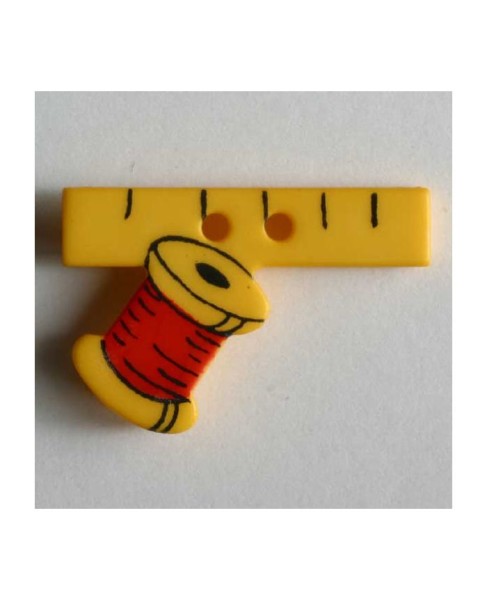 Kinderknopf Maßband und Nähfaden 25mm gelb