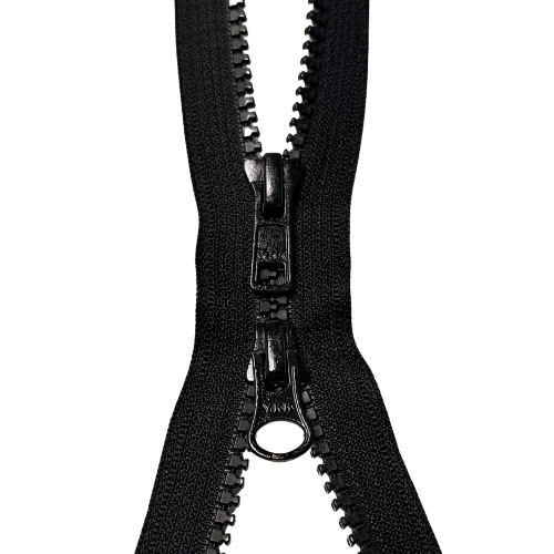 YKK 2-Wege-teilbarer Reißverschluss Jacken Kunststoff grob schwarz 80cm