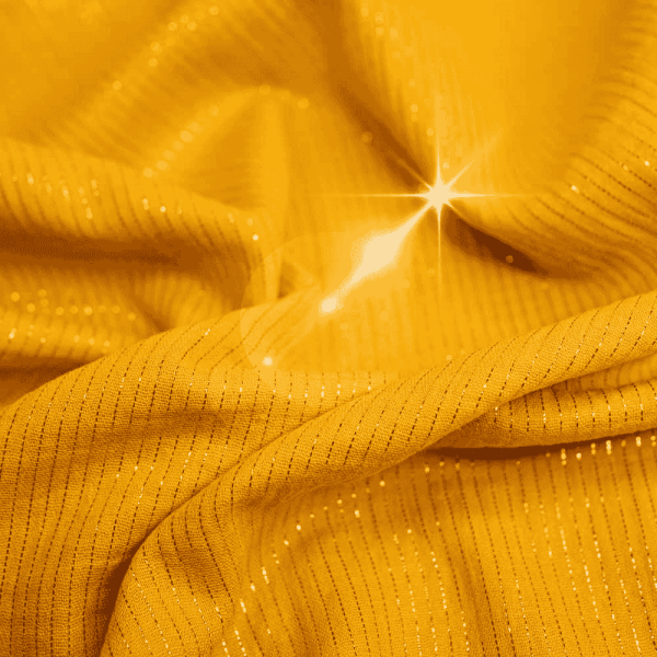 Musselin Double Gauze Glamstreifen senfgelb