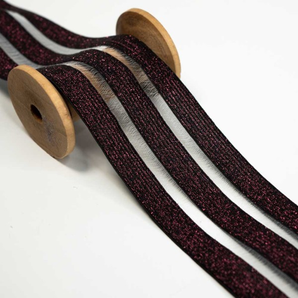 Gummiband Glam 50mm transparent bordeaux