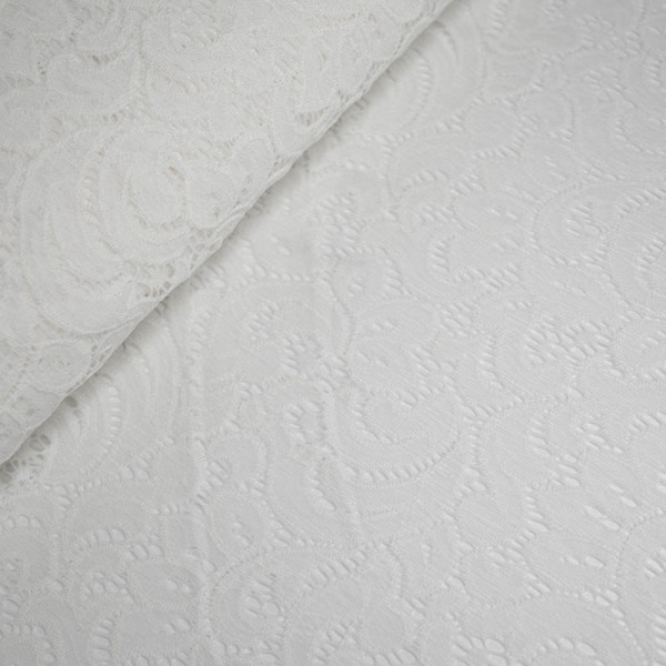 Italienische Spitze STRETCH weiß