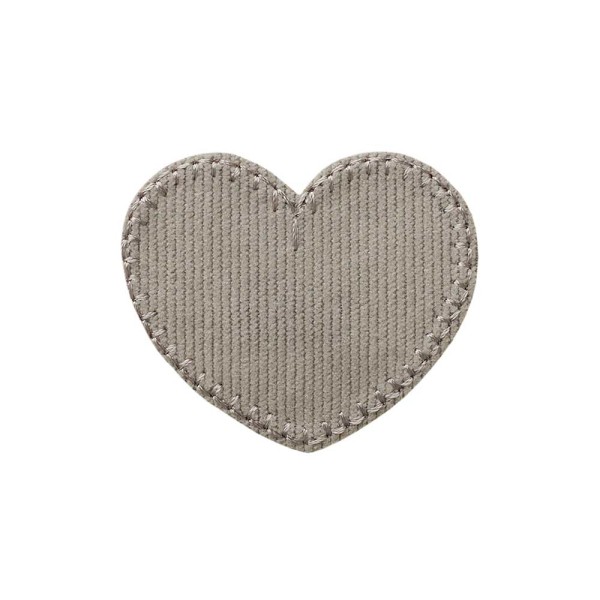 Applikation Herz Cord grau