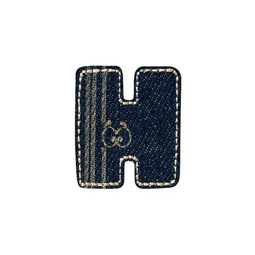 Applikation Jeans Buchstabe H