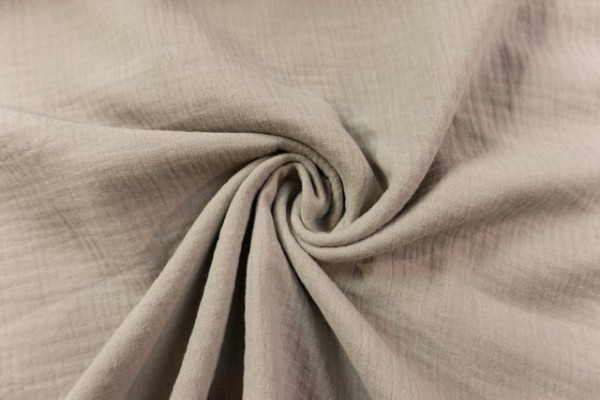 Musselin Double Gauze Uni taupe hell