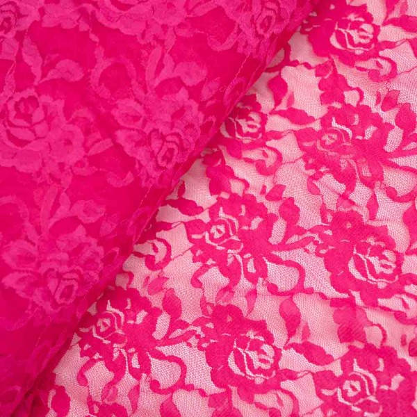 Italienische Spitze STRETCH Rosen pink