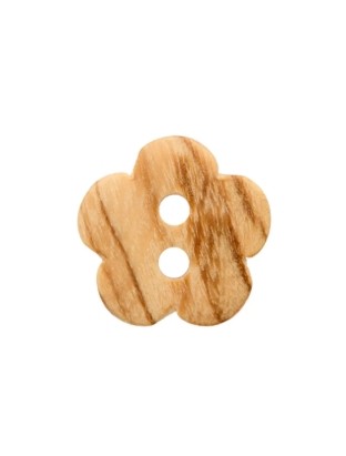 Prym Holzknopf Blume 12mm beige