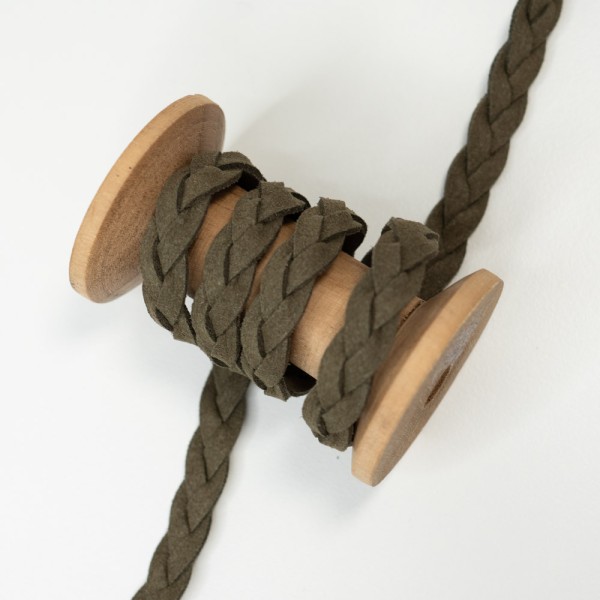 Kunstleder-Kordel Geflochten 10mm khaki