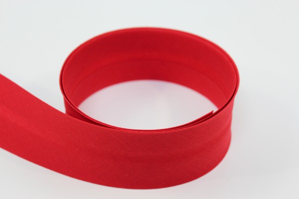 Schrägband 2cm oder 4cm breit vorgefalzt rot Ökotex 100